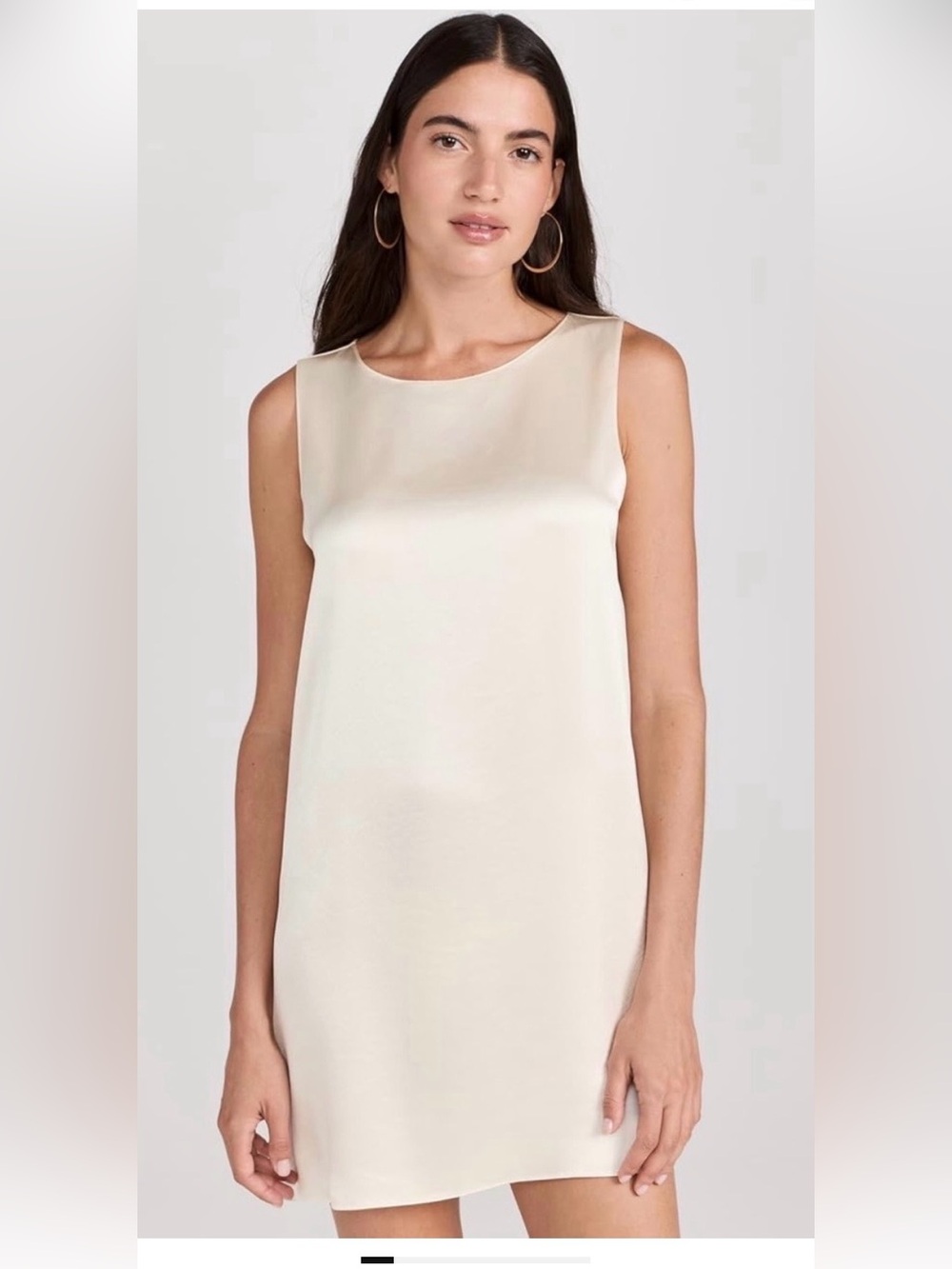 LESET Cream Sleeveless Satin Barb Dress